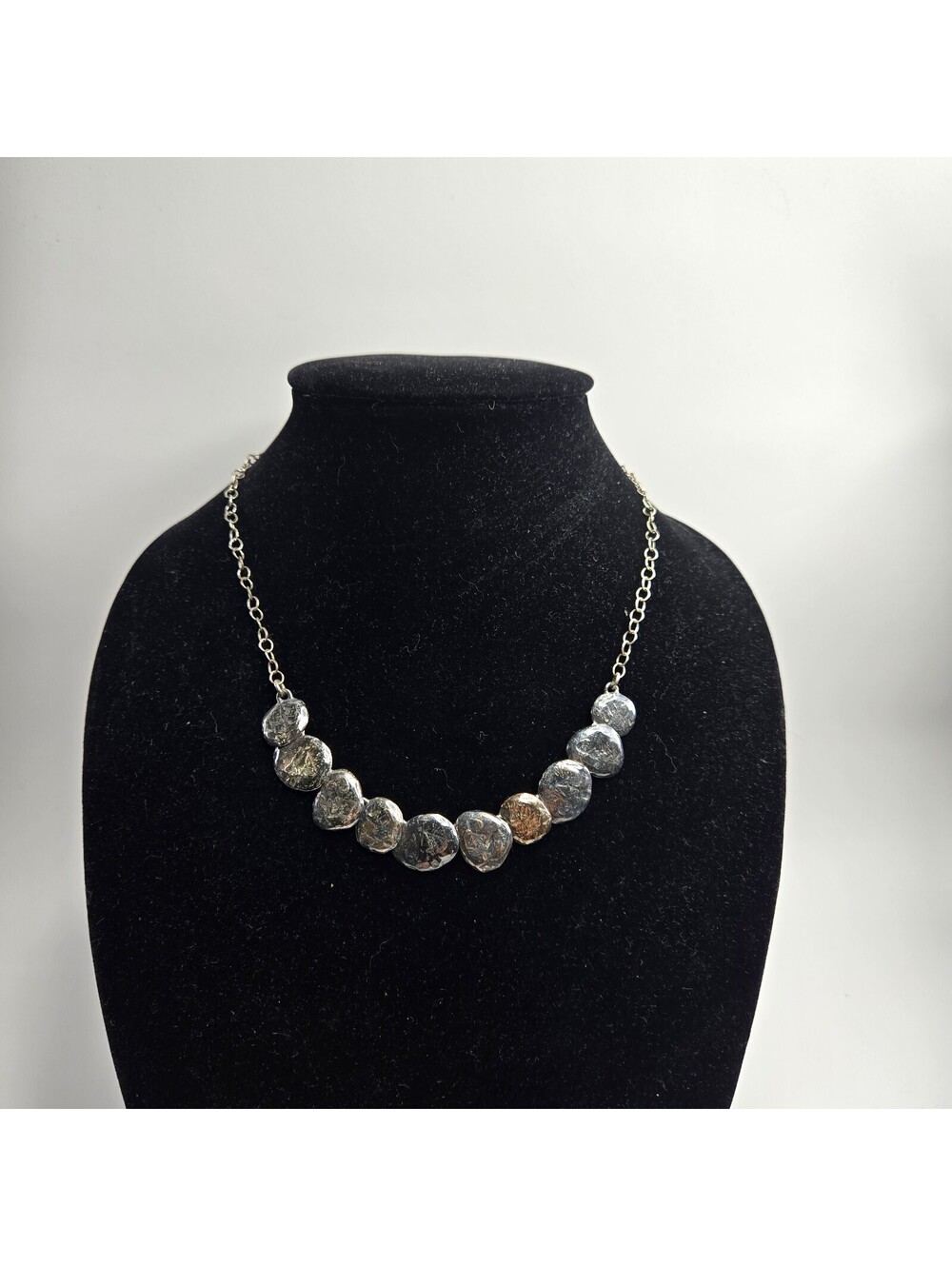 Silpada Sterling Silver Necklace Hammered Disc Coin Modernist Still Shining